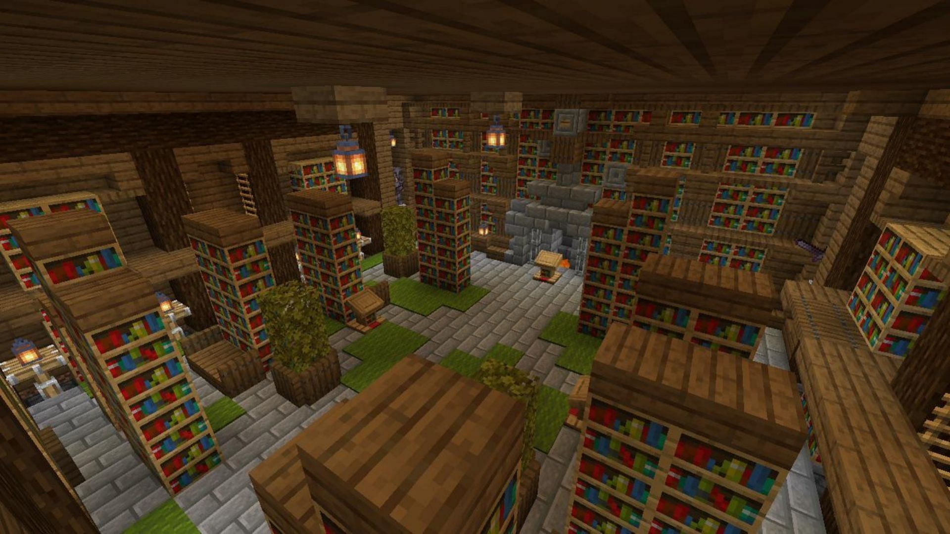 This library looks like a modified and cleaner version of the stronghold library (Image via Mojang Studios || Reddit/u/Chirglas)